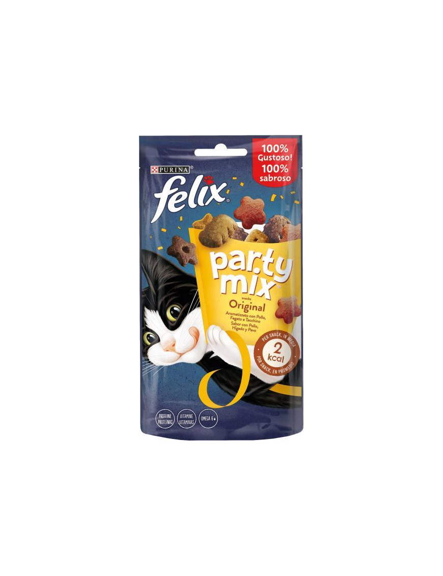 FELIX PARTY MIX 60gr ORIGINAL FLAVORED CHICKEN, LIVER AND TURKEY MIX