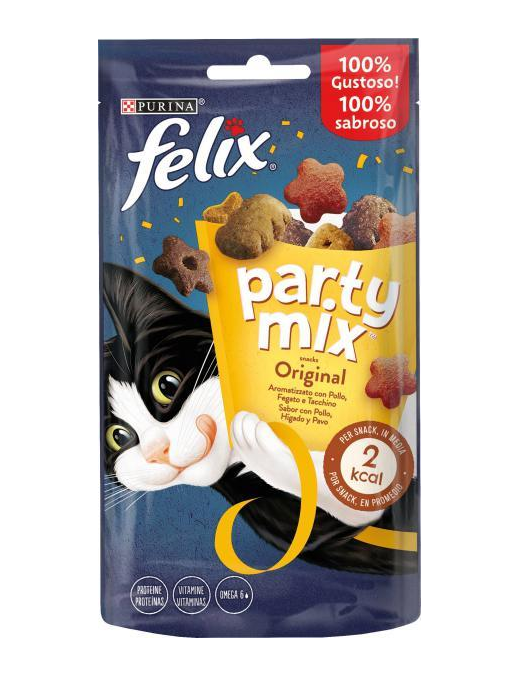 FELIX PARTY MIX 60gr ORIGINAL FLAVORED CHICKEN, LIVER AND TURKEY MIX