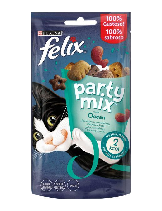FELIX PARTY MIX 60gr OCEAN SALMONE,MERLUZZO E TROTA
