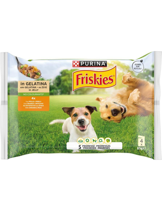 FRISKIES BUSTE 4x85gr POLLO E PISELLI