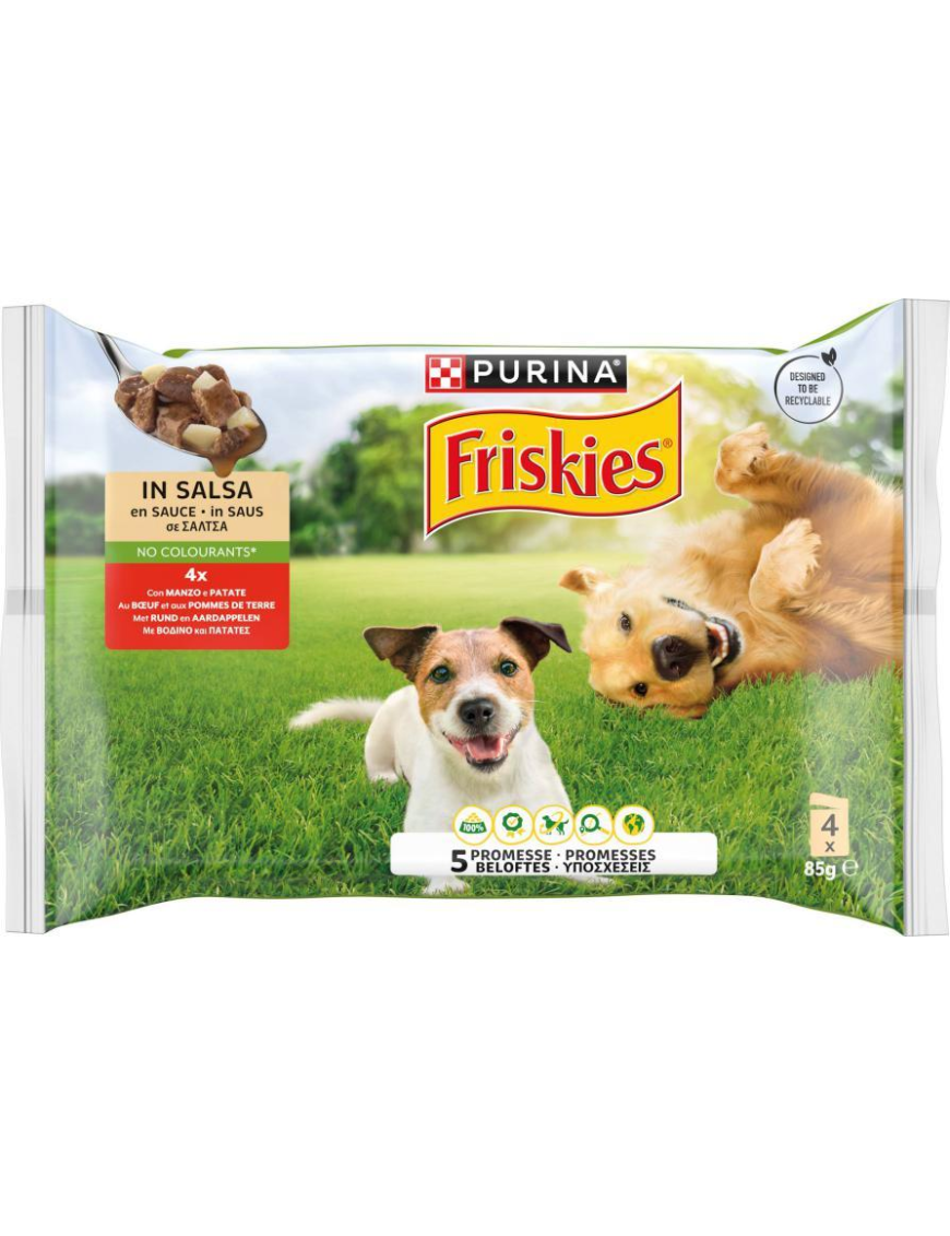 FRISKIES BUSTE 4x85gr MANZO E PATATE