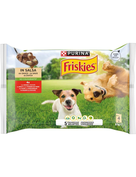 FRISKIES BUSTE 4x85gr MANZO E PATATE
