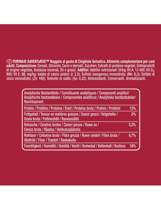 ADVENTUROS 300gr NUGGETS CINGHIALE SELVA