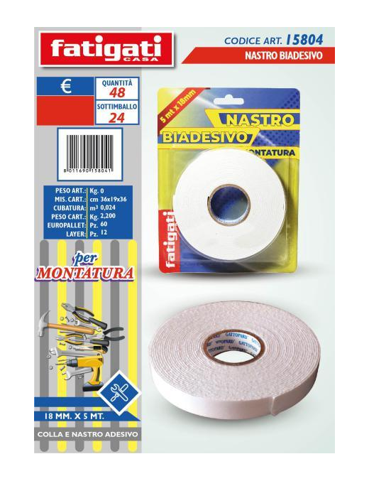 BRICO DOUBLE-SIDED TAPE FOR FRAMES 5 METERS