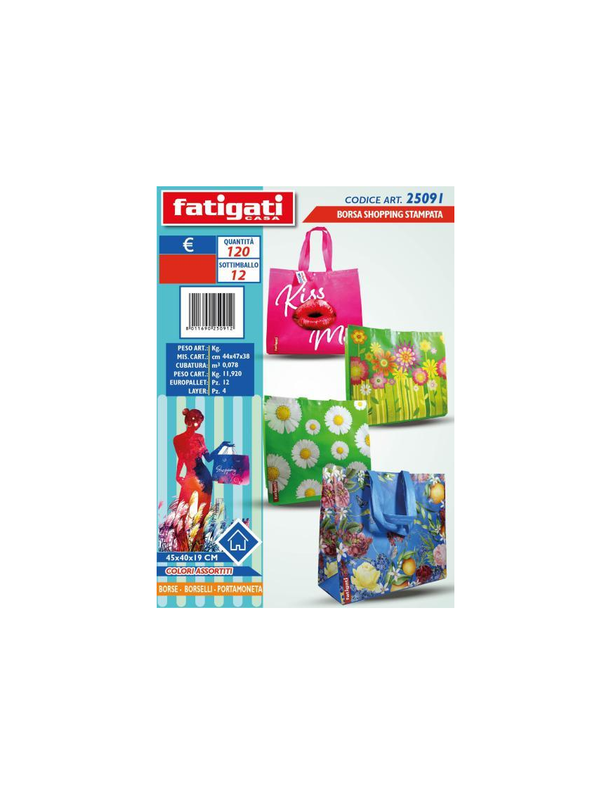 PRINTED SHOPPING BAG 45x40x19 CENTIMETERS