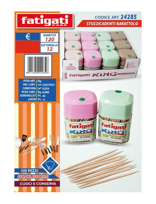 TOOTHPICKS JAR OF 500 PIECES