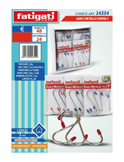 S-SHAPED KITCHEN HANGERS 8 CENTIMETERS