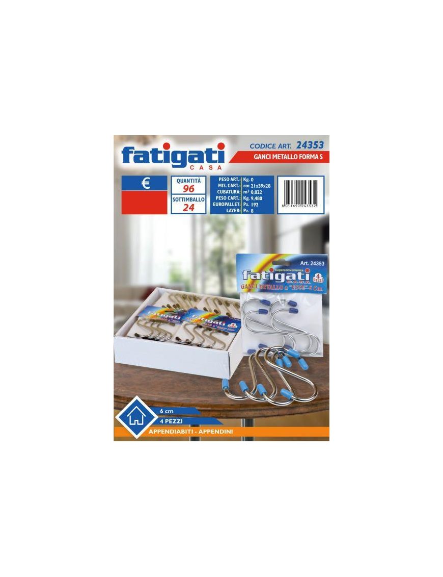 S-SHAPED KITCHEN HANGERS 6 CENTIMETERS
