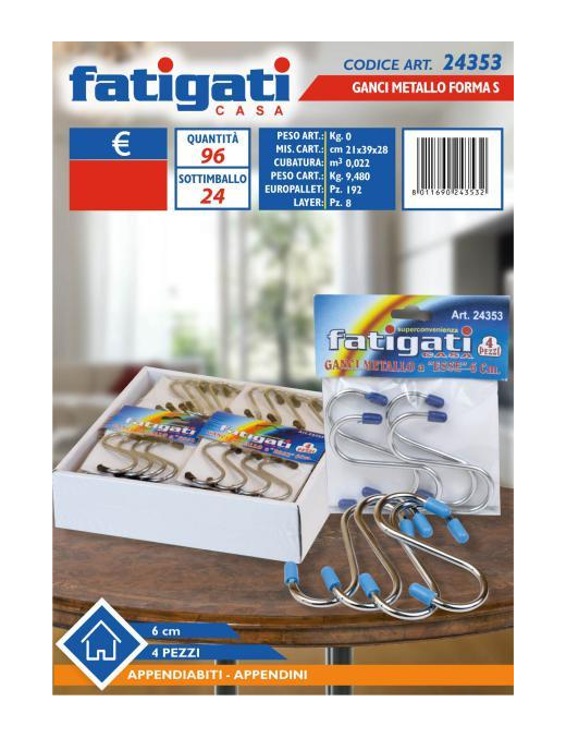 S-SHAPED KITCHEN HANGERS 6 CENTIMETERS
