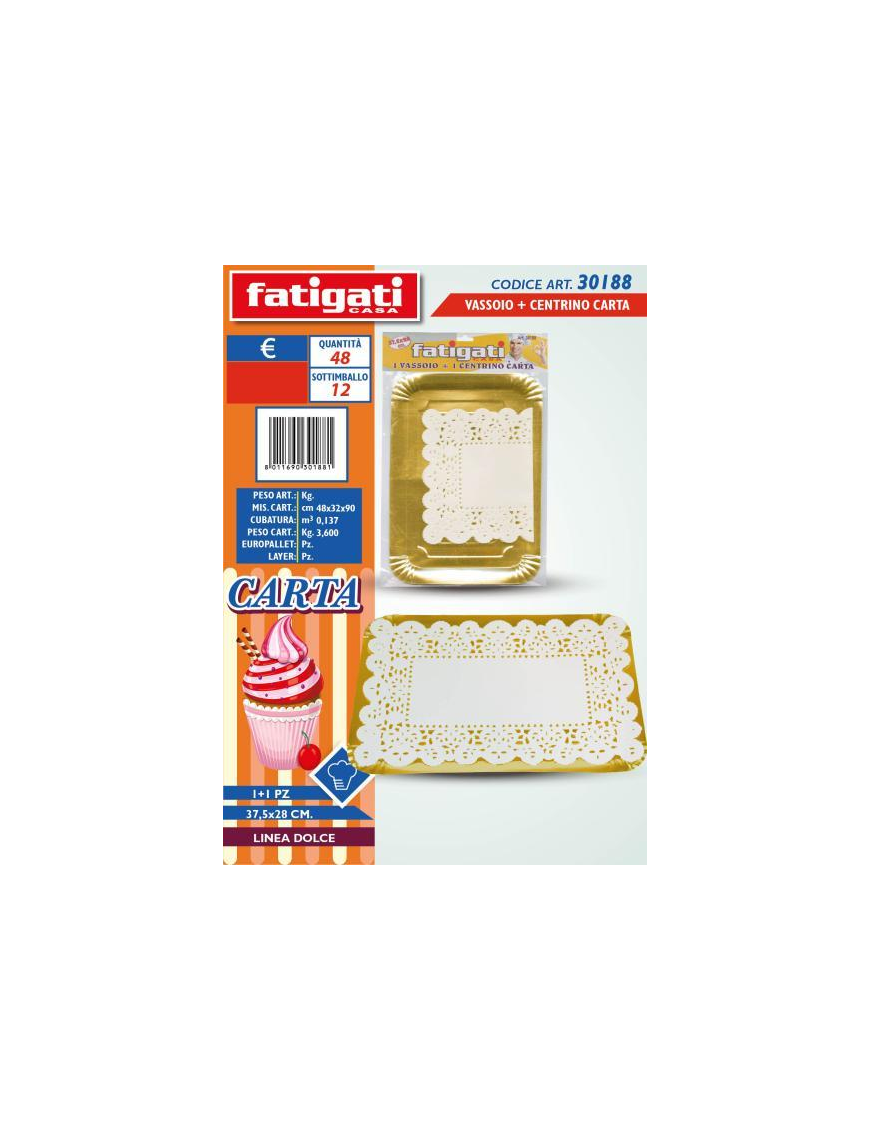 TRAY+RECTANGULAR DOILY 1 PIECE 37x28 CENTIMETERS