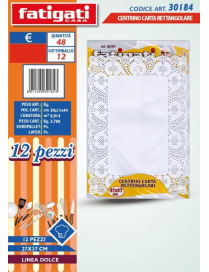 RECTANGULAR PAPER DOILY 27x37 CENTIMETERS 12 PIECES