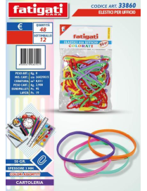 OFFICE ELASTIC 50gr 3mm COLORED