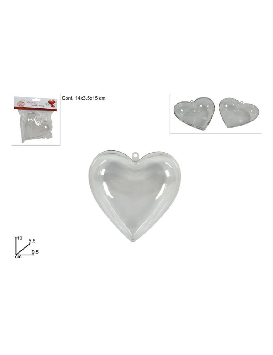 CUORE PLASTICA TRASPARENTE 10cm