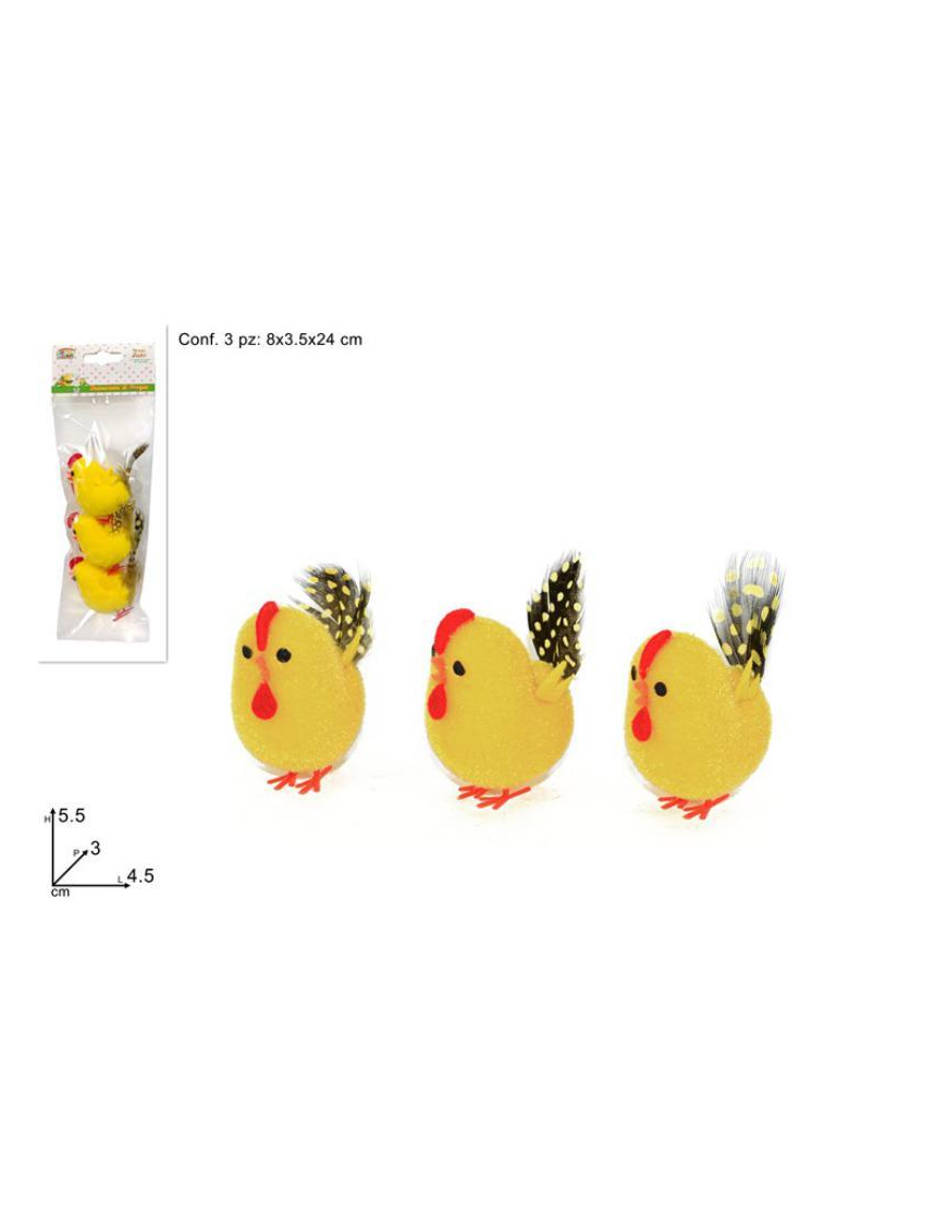 HENS 5.5 CM 3 PIECES