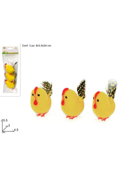 HENS 5.5 CM 3 PIECES