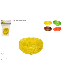 NIDO RAFFIA 6 CM 6 PEZZI