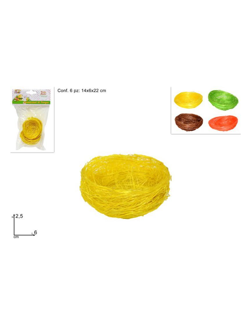 NIDO RAFFIA 6 CM 6 PEZZI