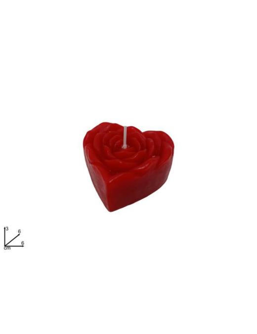 CANDELA CUORE FIORE 6cm