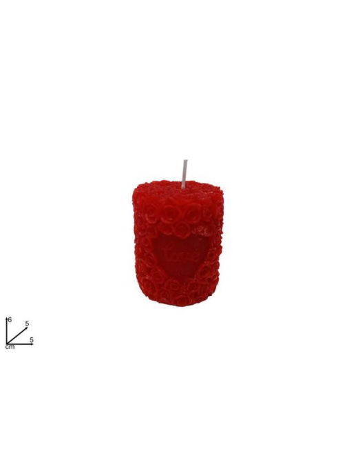 ROSE CANDLE WITH HEART 6cm
