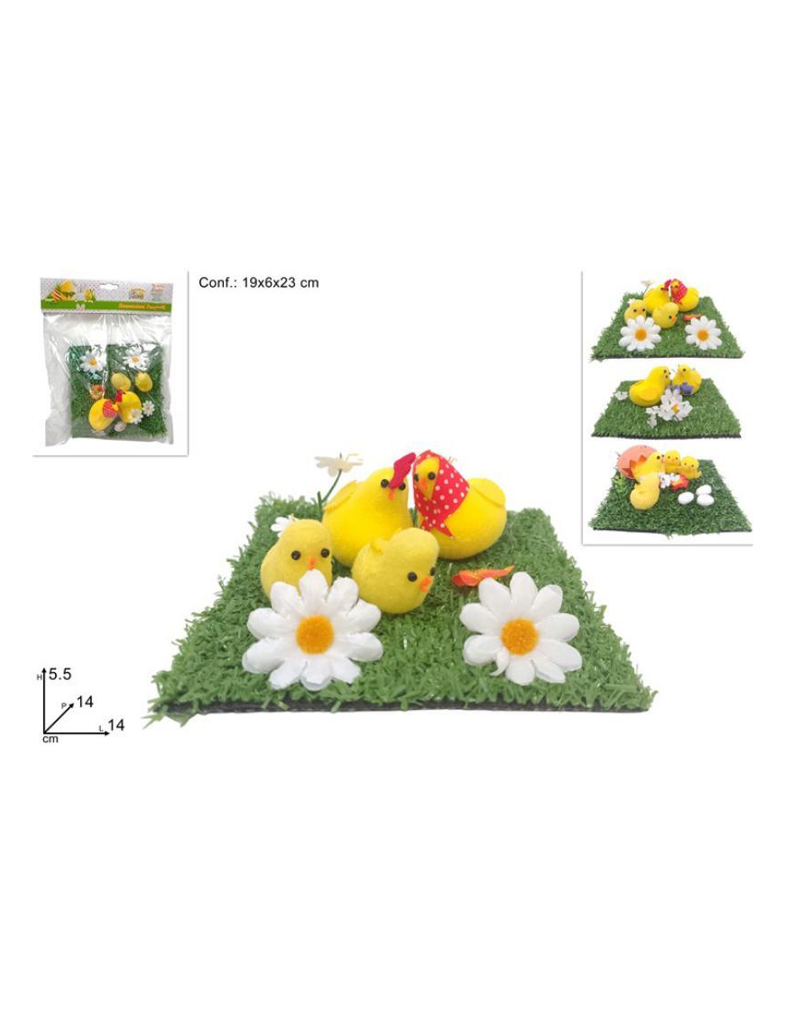 CHICKS ON GRASS TILE