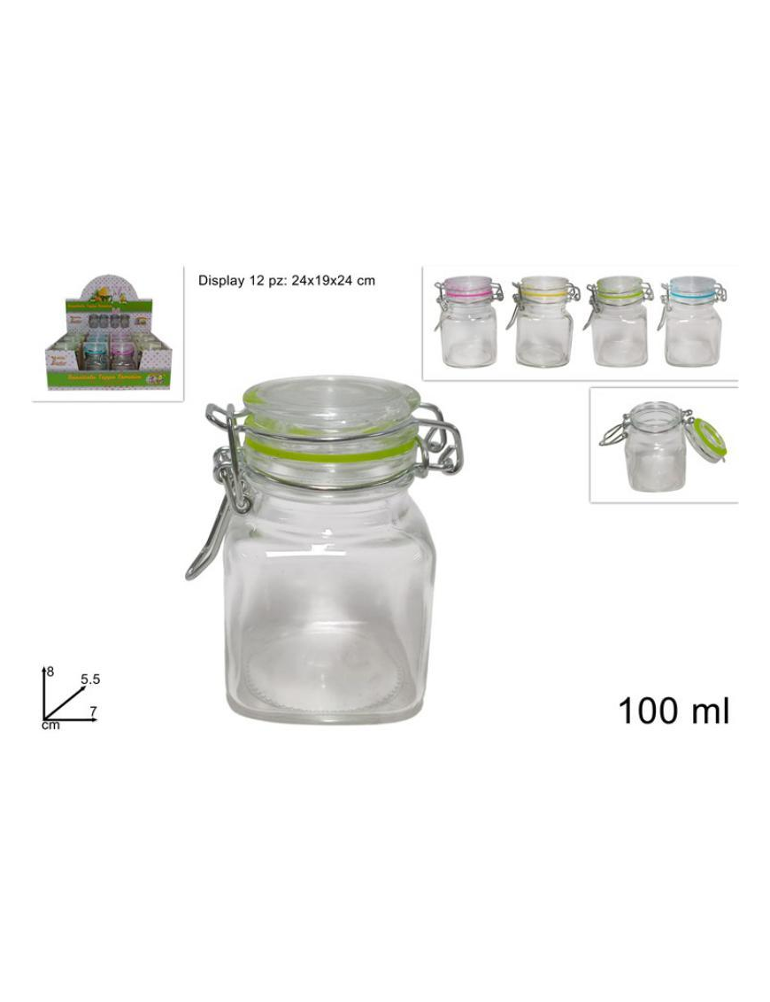 L. GLASS SQUARE HERMETIC JAR