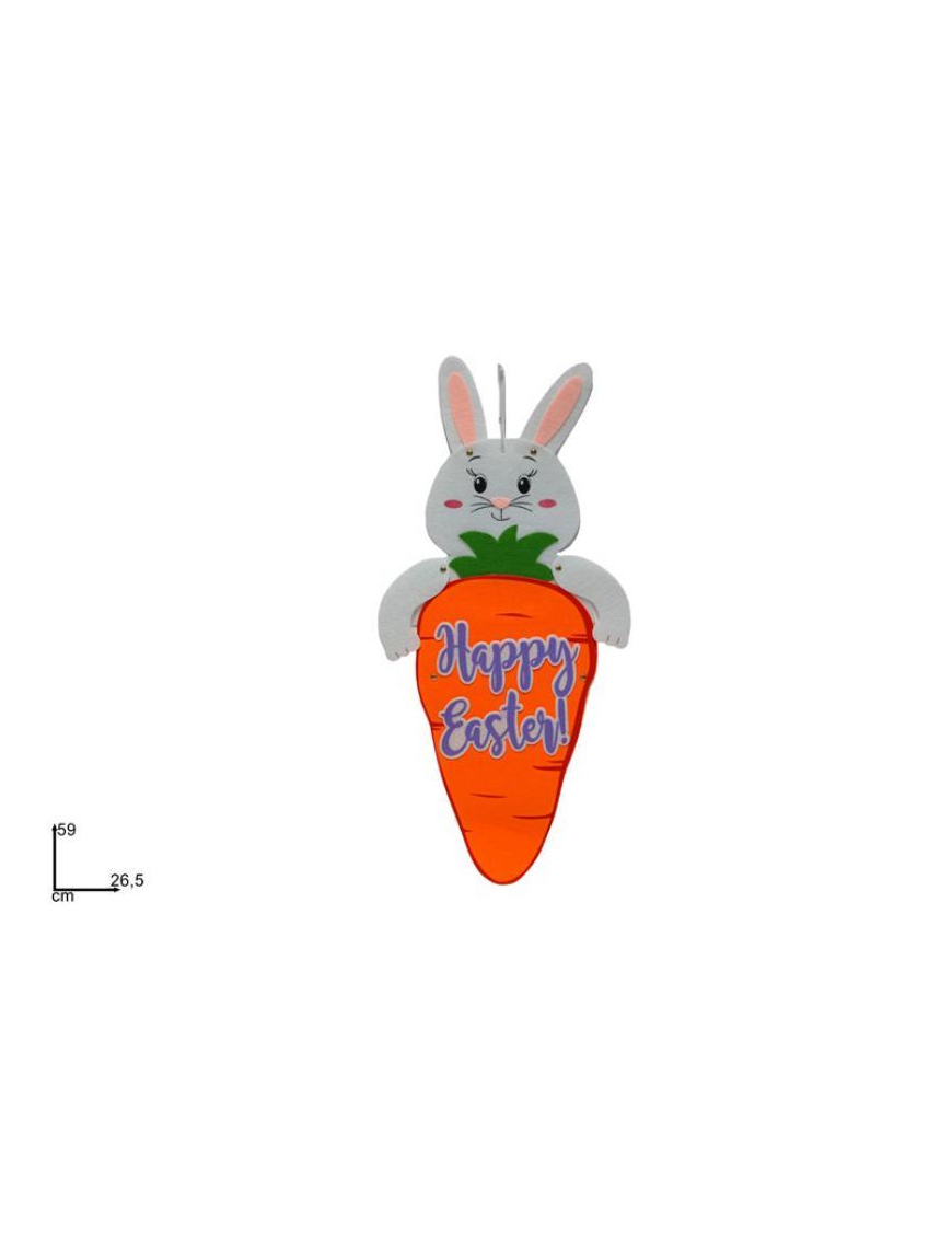 L.FELT24 RABBIT HANGER WITH CARROT 59cm