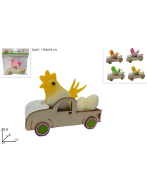 WOODEN VAN with 11cm HEN