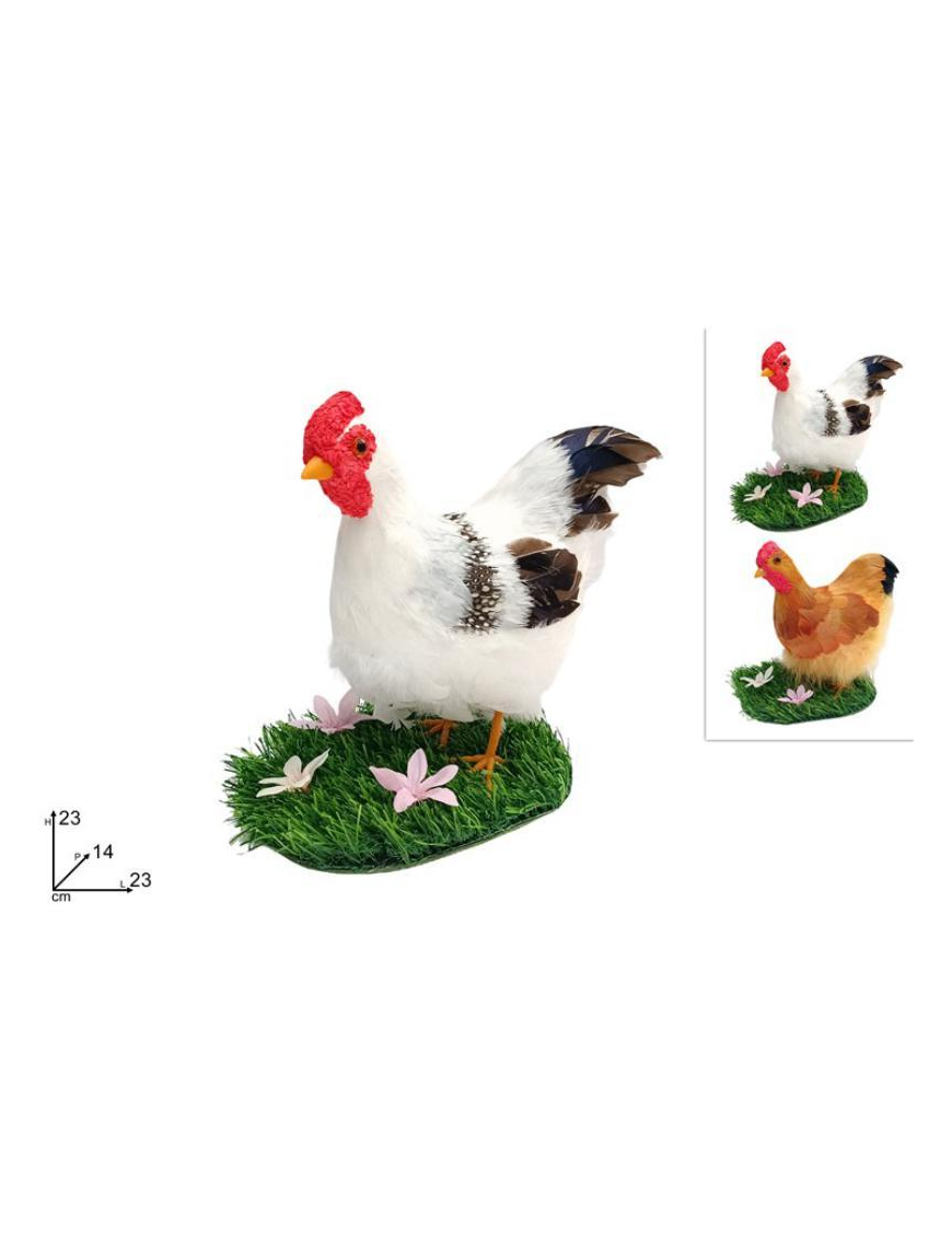 GALLINA 23 centimetri SU ERBETTA