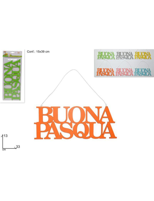 SCRITTA LEGNO BUONA PASQUA 33 centimetri
