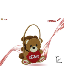 LOVE BEAR FELT BAG 16x17x9