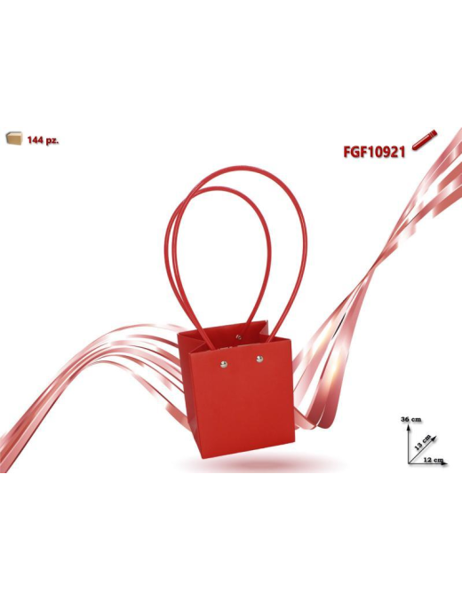 PAPER ENVELOPE WITH RED HANDLE 12x13x36cm