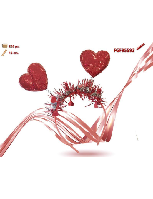 CERCHIETTO PLASTICA CON CUORI 15cm
