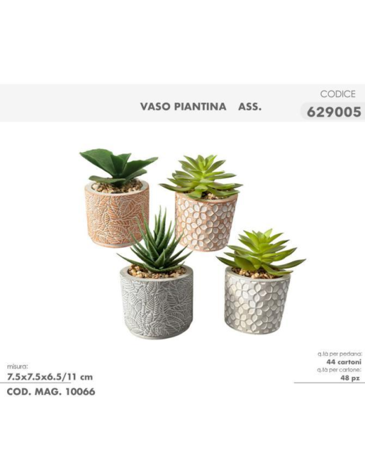 PIANTINA GRASSA ARTIFICIALE  11cm ASSORTITI