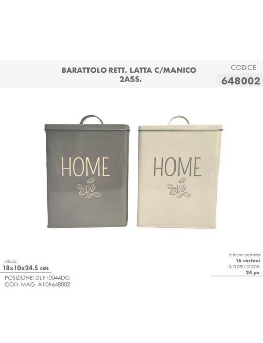 LINEA LATTA RECTANGULAR JAR 18x10x24cm
