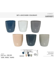 GLASS LINE GLASSES 6 pieces 250ml COLOR SHABBY