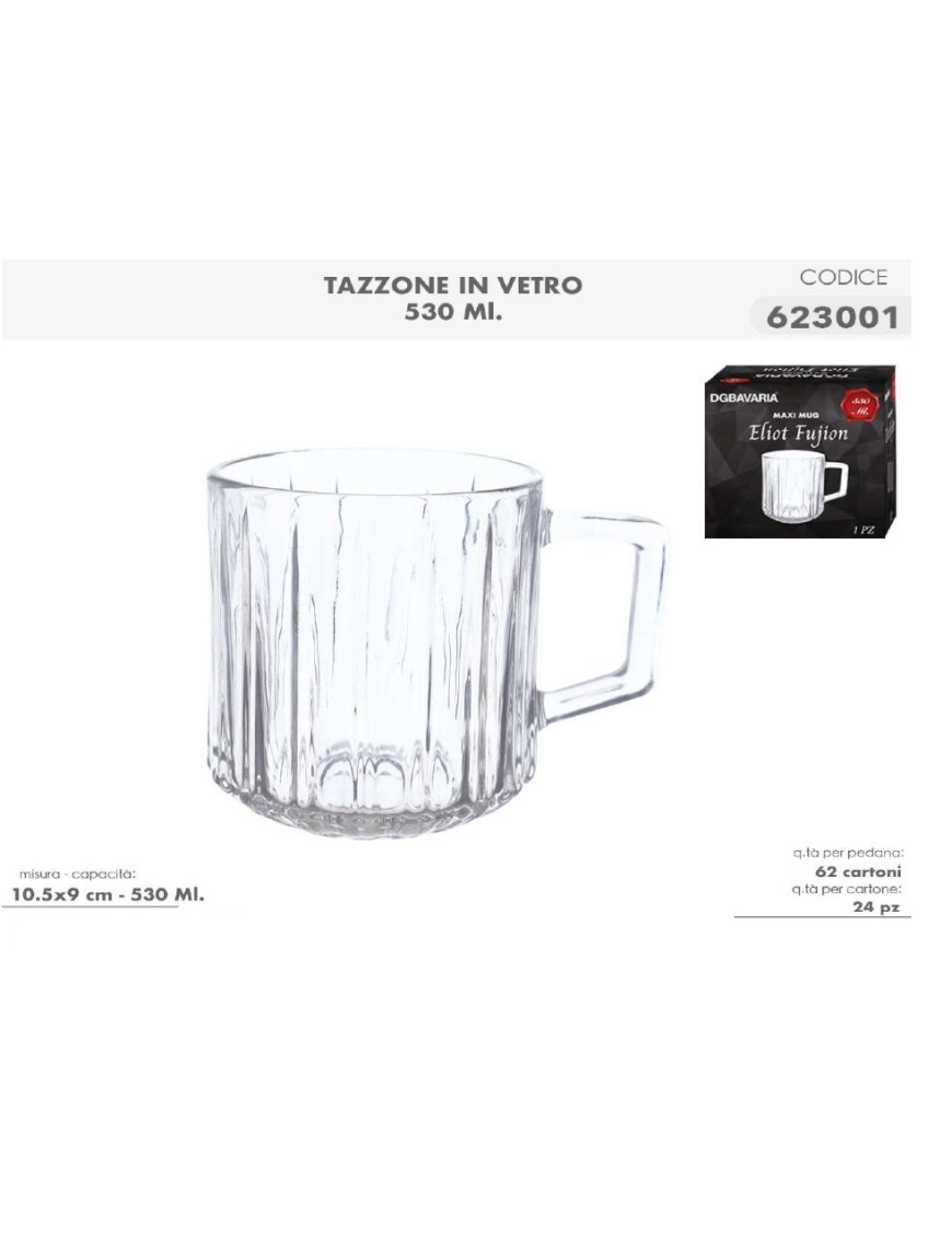 L. GLASS FUJION CUP 530ml 623001