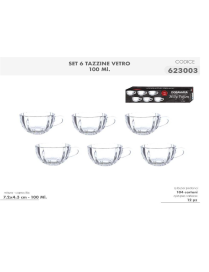 L. FUJION GLASS CUPS 6pcs 100ml 623003
