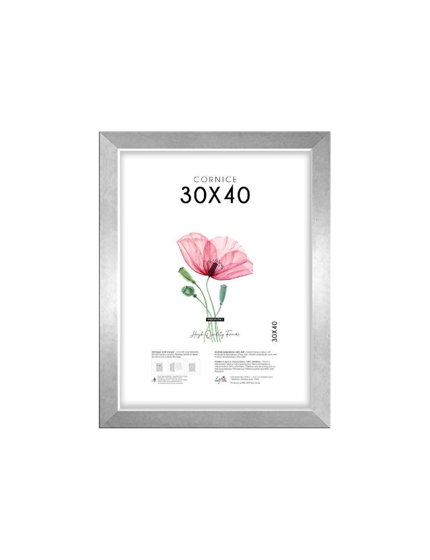 CORNICE QUADRA ARGENTO 30x40cm