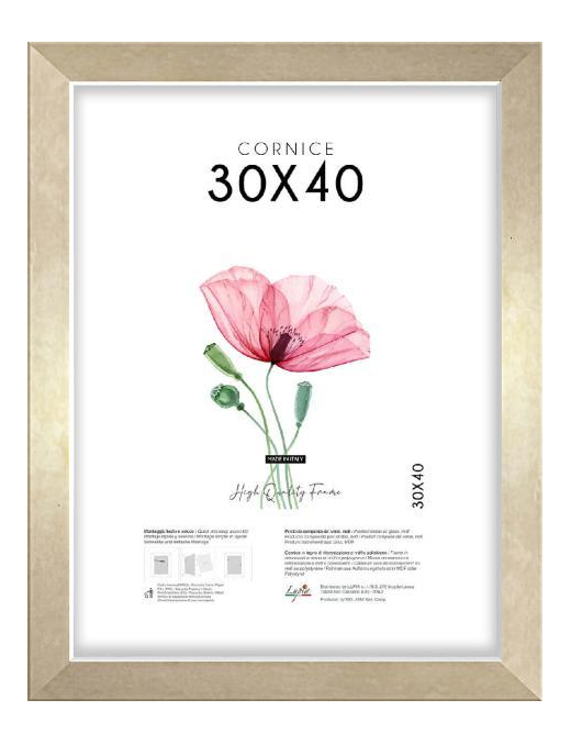 CORNICE QUADRA ORO 30x40cm