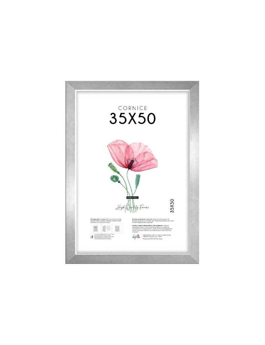 CORNICE QUADRA ARGENTO 35x50cm