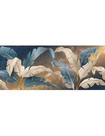 DIPINTO WORLD 52x122cm LEAVES WHITE BLUE