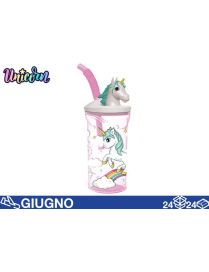 UNICORNO BICCHIERE 3D CON CANNUCCIA 360ml