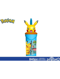 POKEMON 3D GLASS WITH STRAW 360ml