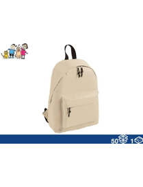 SOLID COLOR FABRIC BACKPACK 38x28x12cm BEIGE