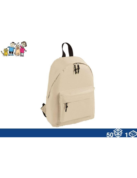 SOLID COLOR FABRIC BACKPACK 38x28x12cm BEIGE