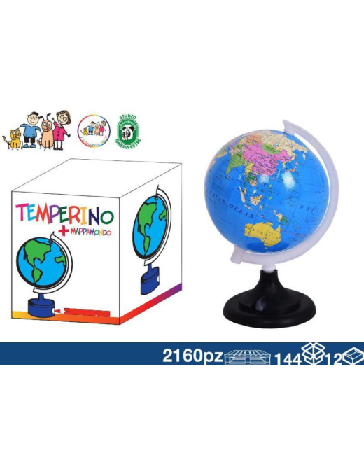 8cm WORLD MAP WITH PENCIL SHARPENER