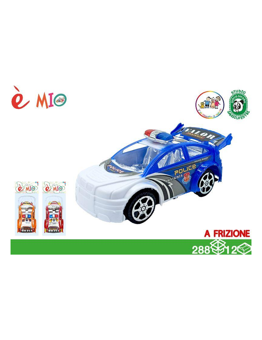 12cm Friction Police Car
