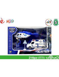 POLICE VEHICLES HELICOPTER + AMBULANCE