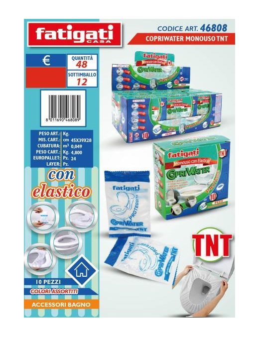 DISPOSABLE TNT TOILET SEAT COVER WITH ELASTIC 10 pieces 4680