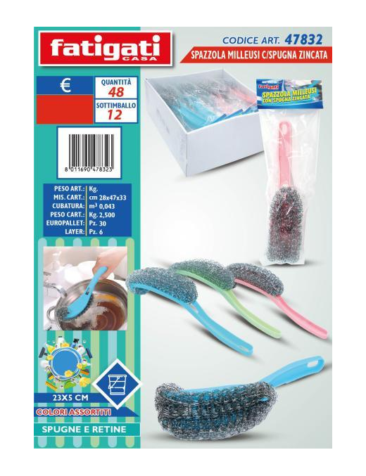 SPAZZOLA MILLEUSI CON SPUGNA ZINCATA